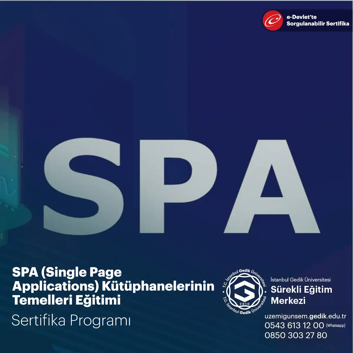 SPA (Single Page Applications) Kütüphanelerinin Temelleri Eğitimi Sertifika Programı